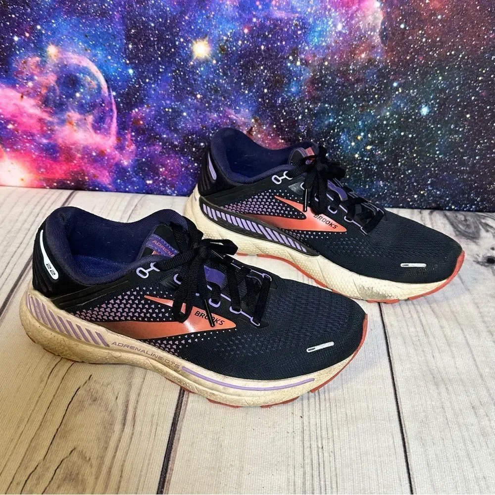 Brooks Adrenaline GTS Women Sz 8 D Black/Purple Athletic Sneaker ​​Running Shoes